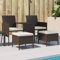 Lauuoeriau Furniture Item Home Gartensofa 2-Sitzer mit Tisch und Hockern braun Poly Rattan-Möbel