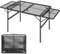 SUBTLETY Mesa auxiliar plegable de metal con tablero plegable de 39 – 70 cm, altura ajustable, mesa de barbacoa con placa de rejilla de metal, mesa de jardín para playa, pícnic, cocina al aire libre