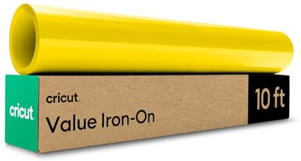 Cricut HTV Heat Transfer Vinyl | 3 m | Yellow | Iron-On HTV Vinyl for Fabric, Perfect for Custom T-Shirts & DIY Clothing