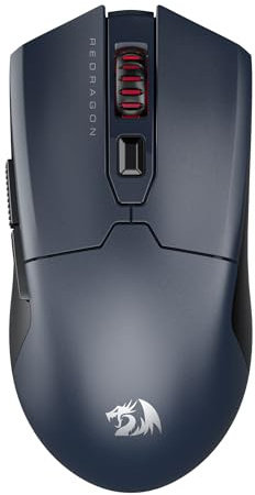 Redragon M995 LIT Wireless Gaming Mouse, 10000 MAX DPI Rechargeable Mouse, BT & 2.4G Wireless, 6 Macro Buttons, Ultra Lightweight, Reliable Power Capacity for PC/Mac/Laptop, Gray & Black