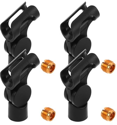 Abaodam 4 Pièces Microphone Clip For Stand With Clamp And Adapter Stable Mic Holder For Studio Broadcast Interview Podcast Use