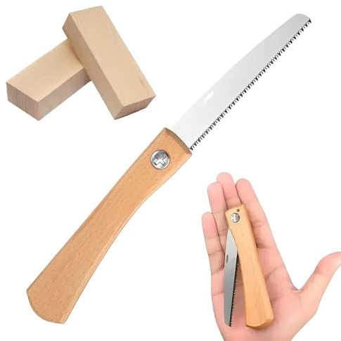 PHYNDR Mini Sega a Mano per legno,Pieghevole,Sega Giapponese per legno,Taglio Fine e Grosso Lavorazione, Falegnami Accessori,Lunghezza della lama della sega: 9,5 cm