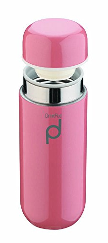 Pioneer DrinkPod Isolierflasche aus Edelstahl 0,2 L Doppelwandig Thermo-Lebensmittelbehälter 6 Stunden Heiß 24 Stunden Kühl Auslaufsicher BPA-Frei - Rosa