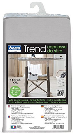 Bama 80250 Copriasse da Stiro, 100% Cotone, Argento, 115 x 44 x 0.5 cm