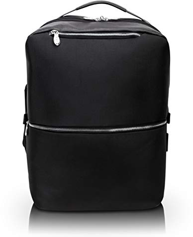 McKlein EAST SIDE, 1680D Ballistic Nylon with Leather Trim, 17 Nylon, 2-in-1, Laptop & Tablet, Convertible Travel Backpack & Cross-Body, Black (78875)