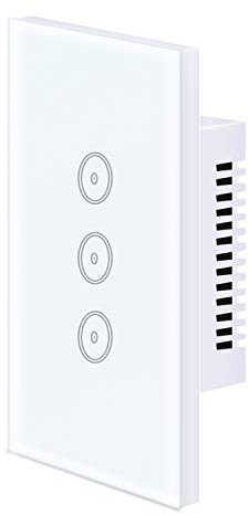 UseeLin Interruttore luce intelligente, interruttore luce Zigbee, interruttore luce da parete, compatibile con Alexa e Google, filo neutro richiesto, hub Zigbee richiesto, 3 Gang