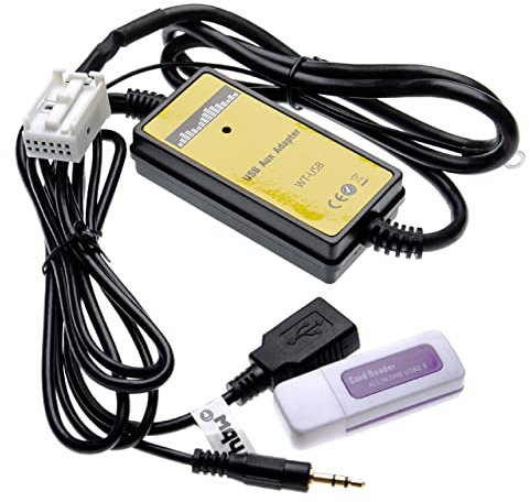 vhbw AUX USB Audio Adapter Kabel KFZ Radio kompatibel mit Seat PN-1/3, RNS-4, Radio CD-1/2/3, SE250/350, SE359/360 Auto, Autoradio