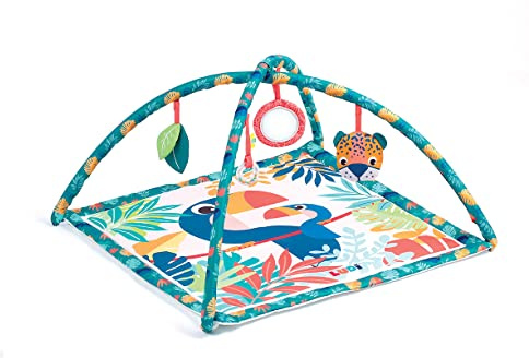 Ludi - Tapis d'éveil Toucan - Tapis Moelleux - 4 Activités Sensorielles, Jouets à Suspendre - Arches Amovibles - Développement de la Motricité et de la Dextérité - Dès la Naissance