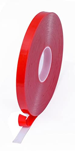 Wooden World - Double Sided Acrylic Gel Mounting Tape - Transparent Tape (15 mm width, 0,5 mm thick, 33 meters long)