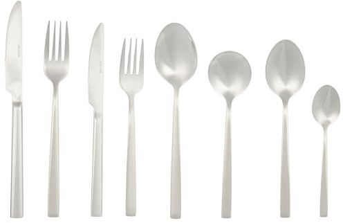 Salter COMBO-8794 Winslow 88 Piece Cutlery Set - Stainless Steel Silverware, Service for 12 People, Includes Knives, Forks, Teaspoons, Soup Spoons, Serving Spoons & Dessert Cutlery, 25 Year Guarantee