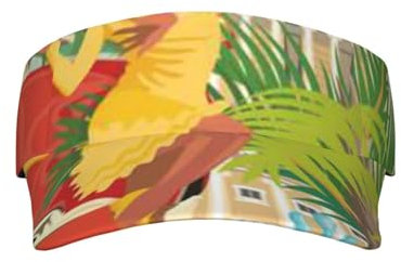 Apbdffjnf Smiling Lady On Classic Car Palms Sun Visor Hats - Golf Visor for Women Men Adjustable Visor Hat Ladies Ponytail Baseball Cap Tennis Running Visors Cap