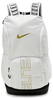 Nike Unisex NK VARSITY ELITE BKPK Backpack, White/Black/Metallic Gold, One Size
