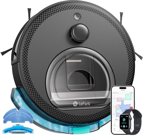 Lefant M330 Pro Robot Vacuum Cleaner with Mop, 5000Pa Suction, dToF Laser Navigation, 190° Obstacle Detection, WiFi 2.4G/5G, App/Alexa Voice Control, 150 Mins Runtime