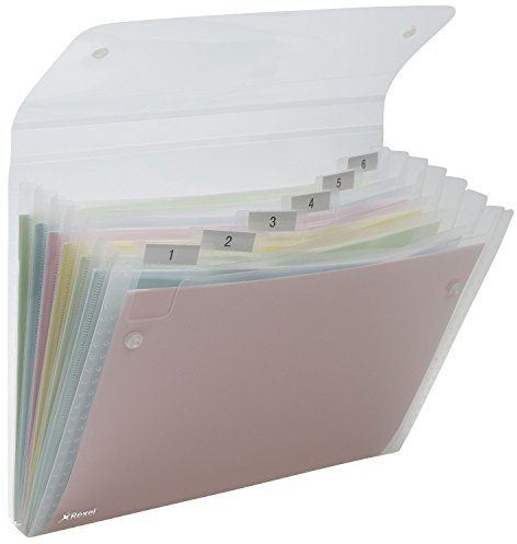 REXEL 2102033 - Carpeta Fuelle ICE 6 Compartimentos DIN A4 Color Transparente, 120 Hojas