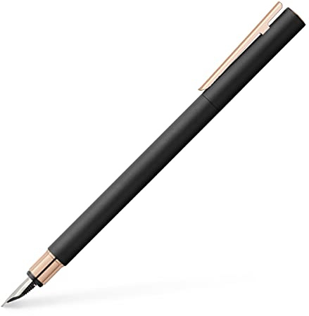 FABER-CASTELL 343103 - Füller Neo Slim Metall, Federbreite B, schwarz mit rosegold