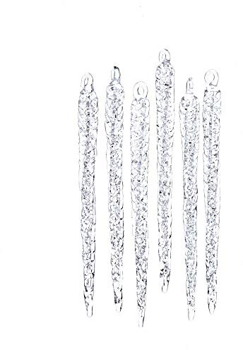 Kurt S. Adler 6-Inch Spun Glass Icicle Ornaments, 6 Piece Set