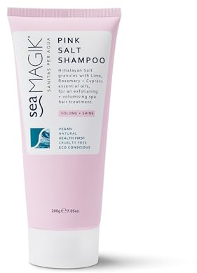 Sea Magik - Himalayan Pink Salt Shampoo for Greasy Hair and Fine Hair, Natural Clarifying Shampoo, Exfoliating and Volumising, with Strengthening Seaweed, Sulfate Free, Vegan, Cruelty Free (200g)