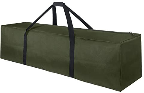 TOPDesign Extra große Reisetasche mit Reißverschluss, 117,8 cm, für Reisen, Camping, Sportausrüstung, Aufbewahrung, wasserdicht, faltbar, Gepäcktasche mit gepolsterten Griffen, Grün , 46 x 12.5 x 12.5