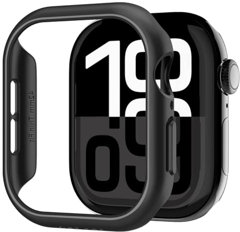 Spigen Thin Fit Hülle Kompatibel mit Apple Watch 11/10 42mm (2025/2024) - Schwarz