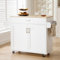 WestWood MDF Rolling Kitchen Island on Wheels Storage Trolley Cabinet Drawer Adjustable Shelf Wooden Worktop Spice Towel Rack Utility Serving Cart Dining Room Living Room or Restaurant White