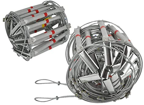 LUMSGN Échelle de Corde, échelle de sécurité, échelle de Secours en Cas d'incendie, échelle de Corde de sécurité résistante aux Flammes avec Hoofast à déployer / 20 m / 65,6 pi