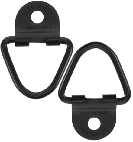 CVUTOVO 2 Pezzi Ganci Ancoraggio D Ring Heavy Duty Carbonio per Fissaggio Carico su e Camion Facile Installazione e Stabilità per Carichi Pesanti