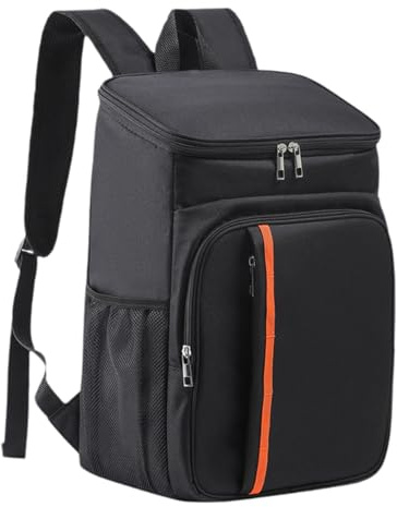 Milageto Zaino Termico a Prova di Perdite, Borsa Frigo Grande, Oxford Leggero, Borsa da Picnic per Esterni, Accessori per Ufficio, Pesca, Spiaggia, Campeggio, Uomo e Donna, Nero