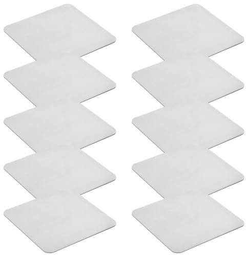 SHINEOFI Plaques D'identification Impression Sérigraphique 10 Pièces en Acier Inoxydable Argenté, Rectangulaires, Résistantes aux Rayures pour Bureau ou Usine