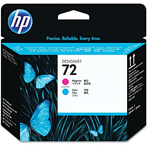 HP 72 C9383A, Testina di Stampa Originale, Compatibile con Stampanti DesignJet T2300e MFP, T1300, T1200, T1120, T1100, T1100 MFP, T795, T790, T770, T620, T610 e T600, Ciano e Magenta