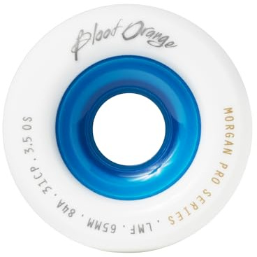 Blood Orange Liam Morgan White / Blue Longboard Wheels - 65mm 84a (Set of 4)