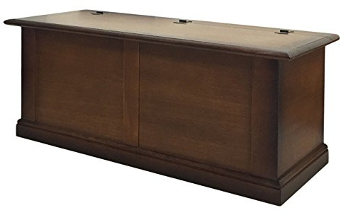 Pieffe Mobili Cassapanca Baule, Legno, Noce Effetto Cuoio, 120 x 42 x 50 cm
