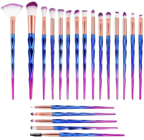 Brochas de Maquillaje Profesional,Pinceles de Maquillaje de Unicornio, Set de 20 Pinceles de Maquillaje Profesional, maquillaje cepillo kit cepillo Eyebrow Eyeliner Blush Cosmetic