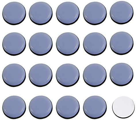 SyiXute 20 Stücke Furniture Glides,PTFE Teflon Möbelgleiter,25 mm Rund Selbstklebend Gleiter-Gleitbrett,Möbel Bewegen Pads für Bewegen Schwerer Möbel