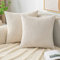 EMEMA Kissenbezug 50x50 cm Kordsamt Kissenbezüge Dekokissen Sofakissen Cord Kissenhülle Zierkissenbezug Kord Dekorative Weiche für Sofa Wohnzimmer Schlafzimmer 2er Set Beige