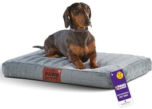 Slumberdown Orthopedic Small Dog Bed - Supportive, Cushioned & Washable Crate Mattress for Dogs & Cats | UK-Made, Joint & Pressure Relief, Edge-to-Edge Support, Grey