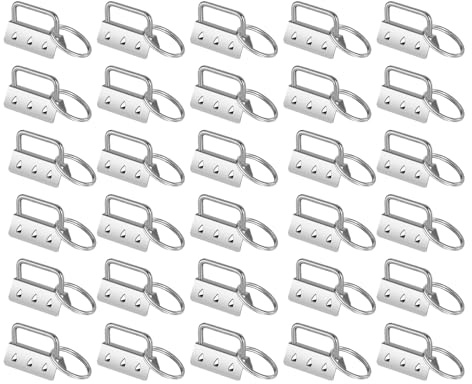 30 Clip a Coda di Metallo Argentato,Clip per Cinghia Parti in Metallo con Bordo Clip Portachiavi Ciondolo Hardware per Cinturino Portachiavi per Braccialetto Fai da Te Cinturino in Tessuto