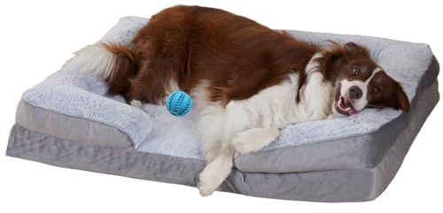 GUPPBF Cojín Grande para Perros - Cama ortopédica para Perros - Sofá para Mascotas - Extraíble y Lavable a máquina - Suave y cómodo - Antideslizante - Gris - 90cm×65cm×18cm