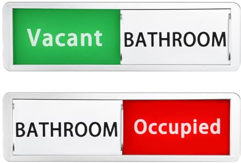 BUZIFU Vacant/Occupied Sliding Door Sign Bathroom Door Sign Toilet Signs Privacy Signs Do Not Disturb Plaque for Bathroom Home Office Conference Room – Magnet and Self-Adhesive Fixing