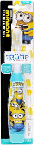 Minions Battery Powered Electric Toothbrush for Kids – Soft Rounded Bristles, Enhanced Vibration, Protection Cap & Battery Included | Gentle & Fun Oral Care for Children Ages 4+