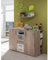 Lomadox Babyzimmer Set 4-teilig in Eiche mit weiß, inkl. Wickelkommode, Unterschrank Regale, Wandboard