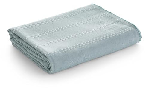 GAMUSI Colcha Multiusos Crudo – Cubrecama Ligero y Resistente – Protector de Sofá, Cama y Sillón – Manta Decorativa Moderna 180x140 cm, Agua