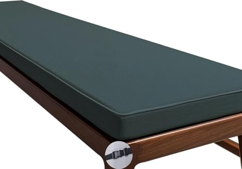 Cojín Para Banco De Cerveza 100-200 Cm Impermeable Antideslizante - Funda Extraíble Con Cremallera Y Hebillas, Tela De Lino Grueso Para Jardín, Terraza, Columpios, Balcón(Cloud Blue,200x35cm/78x14in)