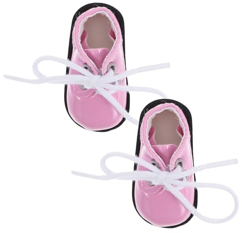 Toyvian Zapatos Miniatura para Muñecas Zapatos de Juguete Rosa Brillantes Accesorios Decorativos para Casa de Muñecas y Disfraces DIY Niñas Infantil