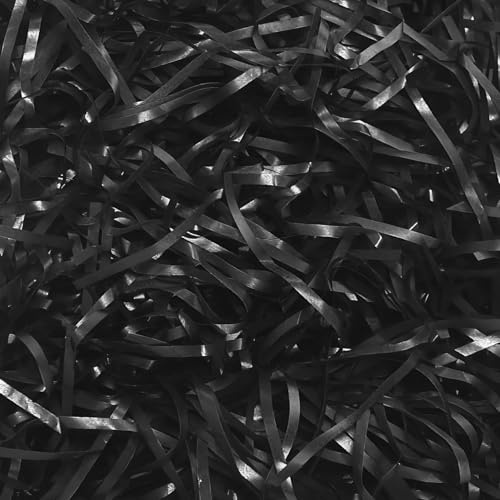 Shredded Tissue Paper, 100g Black Shredded Paper for Hampers, Soft S/hredded Tissue P/aper for Gift Boxes,Ideal Hamper Filling and Gift Packaging Filler for Birthdays Christmas Gifts Decor