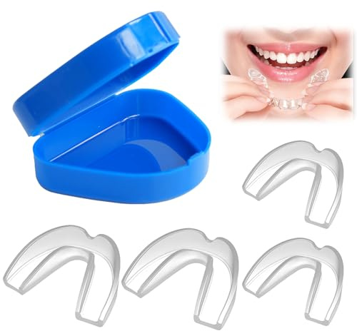 Ferula Descarga Bruxismo Dental Noche FéRula Dental De Descarga, Protector Bucal Para Dormir Prevenir el Bruxismo y Roncar, Felulas Bucales Bruxismo Para Dormir, Transparente, 4 Piezas 2 Tamaños