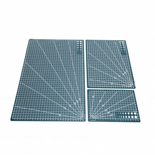 Haofy Mörkgrön Sömnadsmatta, PVC Självläkande Hantverksmatta 3 Storlekar A3 A4 A5 med Halkfri Bas och Rutnät för Quiltning Scrapbooking Sömnad