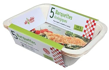 Ecodis - Barquette écologique compostable 3-4 portions, par 5