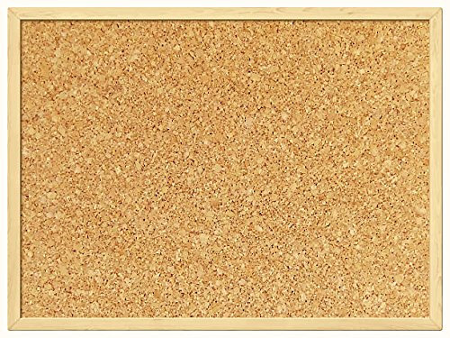 SHINE Cork Pin Notice Board 400MM x 600MM Office Memo School with Push Pins Board Classic Wood Natural Frame Board