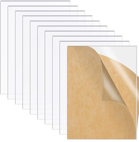 10pcs Clear Acrylic Sheet Perspex Sheet 2mm Transparent Square Panel for Picture Frame, Glass Replacement Signs 150 * 100mm