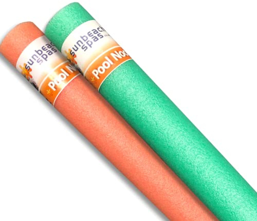 Sunbeach Spas Pool Noodle Double Pack - Swimming Aid Woggle Floats (Orange & Green)